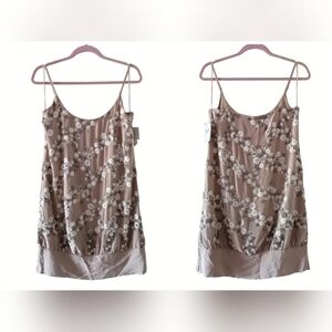 NWT Aidan Mattox Mini Medallion Embellished Spaghetti Straps Column Tunic Top